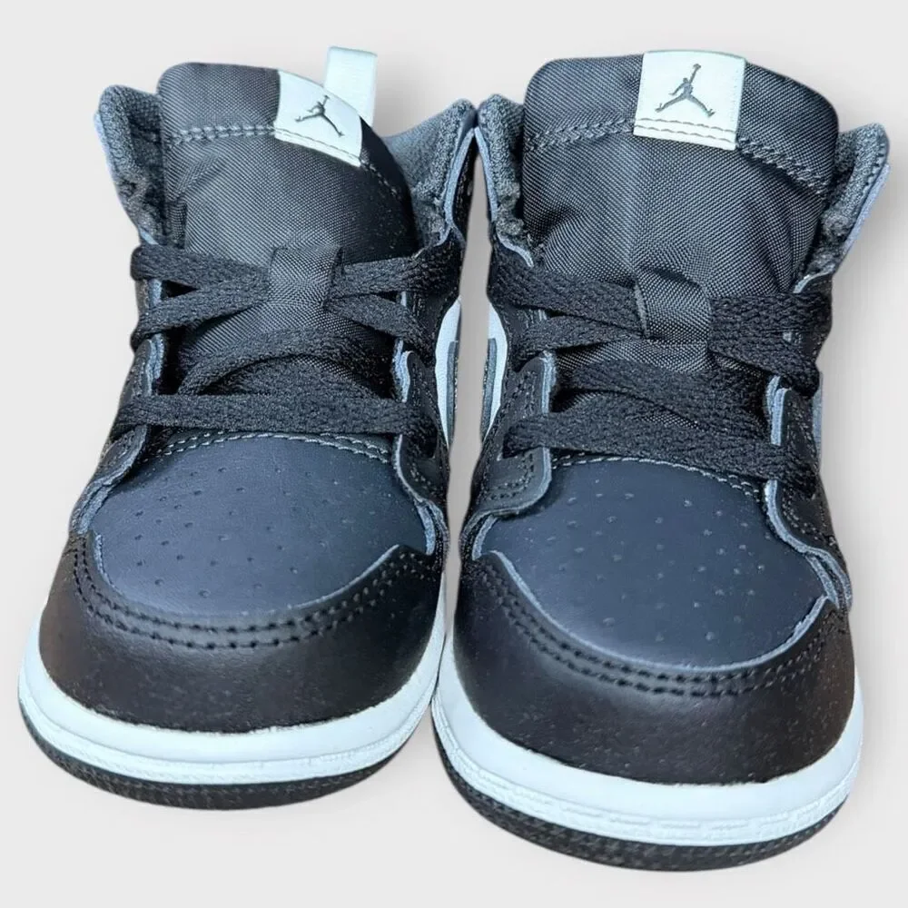 Nike Air Jordan 1 Mid Shoes Toddler TD size 7C Black White Noir DQ8425-010 NIB